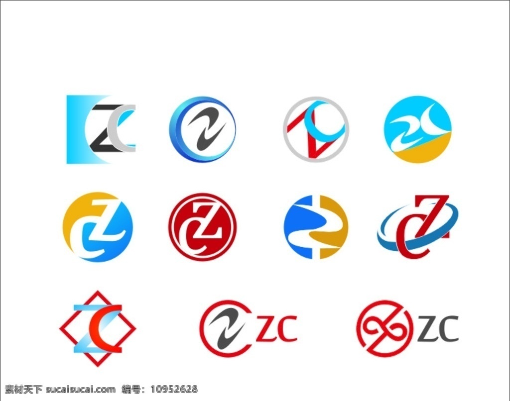 zc 字母 标志 logo z c 企业标志 企业logo logo设计