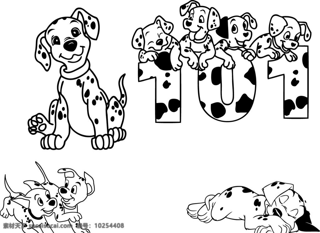 斑点狗 小狗 动漫 卡通 动物 儿童 背景