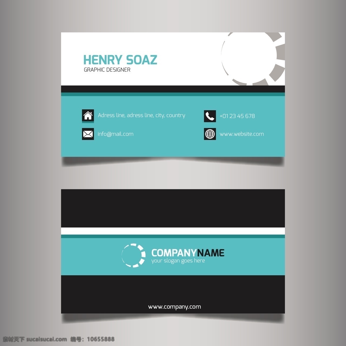 现代名片 制卡 模板 公司 品牌 文具 企业身份 身份 绿 灰色