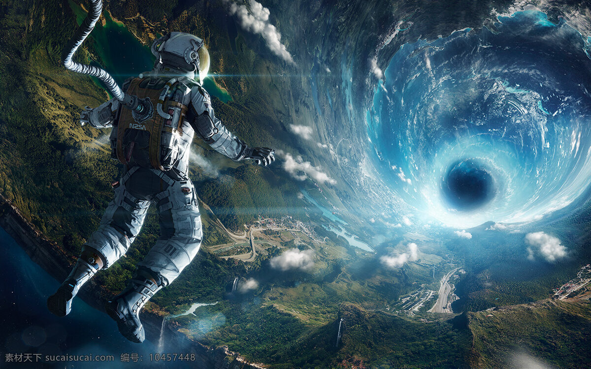 高清 太空 宇宙 宇航员 背景 地球
