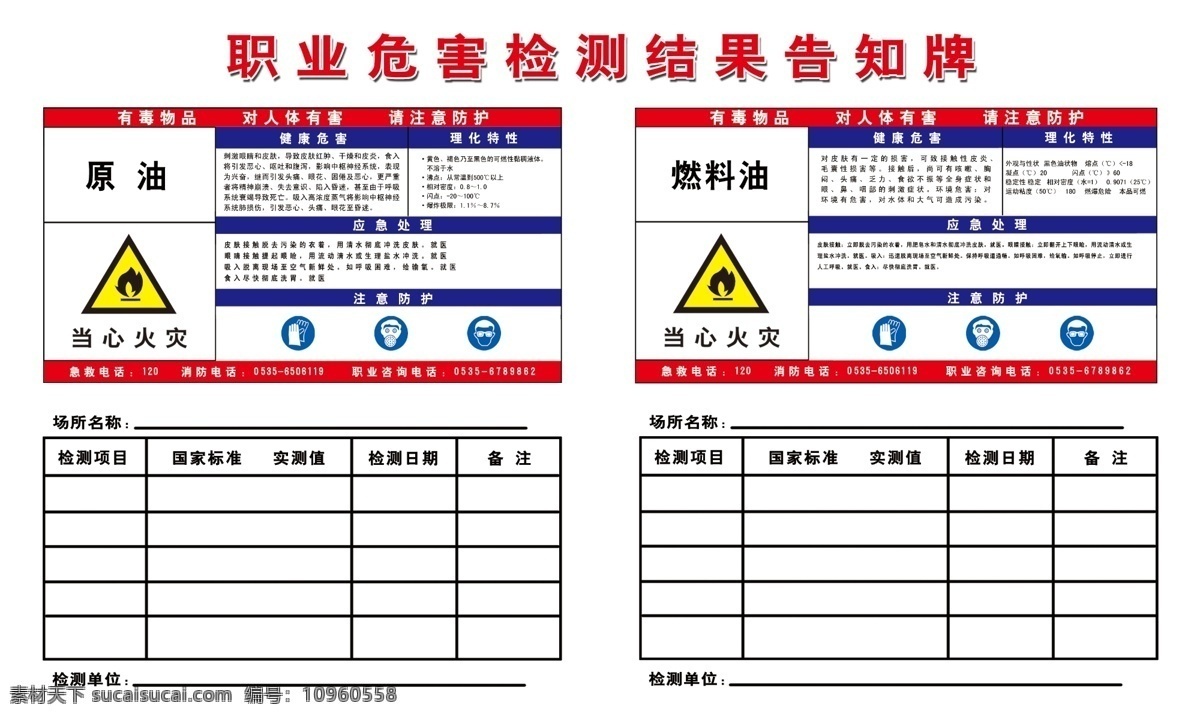 职业 危害 检测 结 告知 牌 原油 燃料油 危害标识 当心火灾标识 分层 源文件