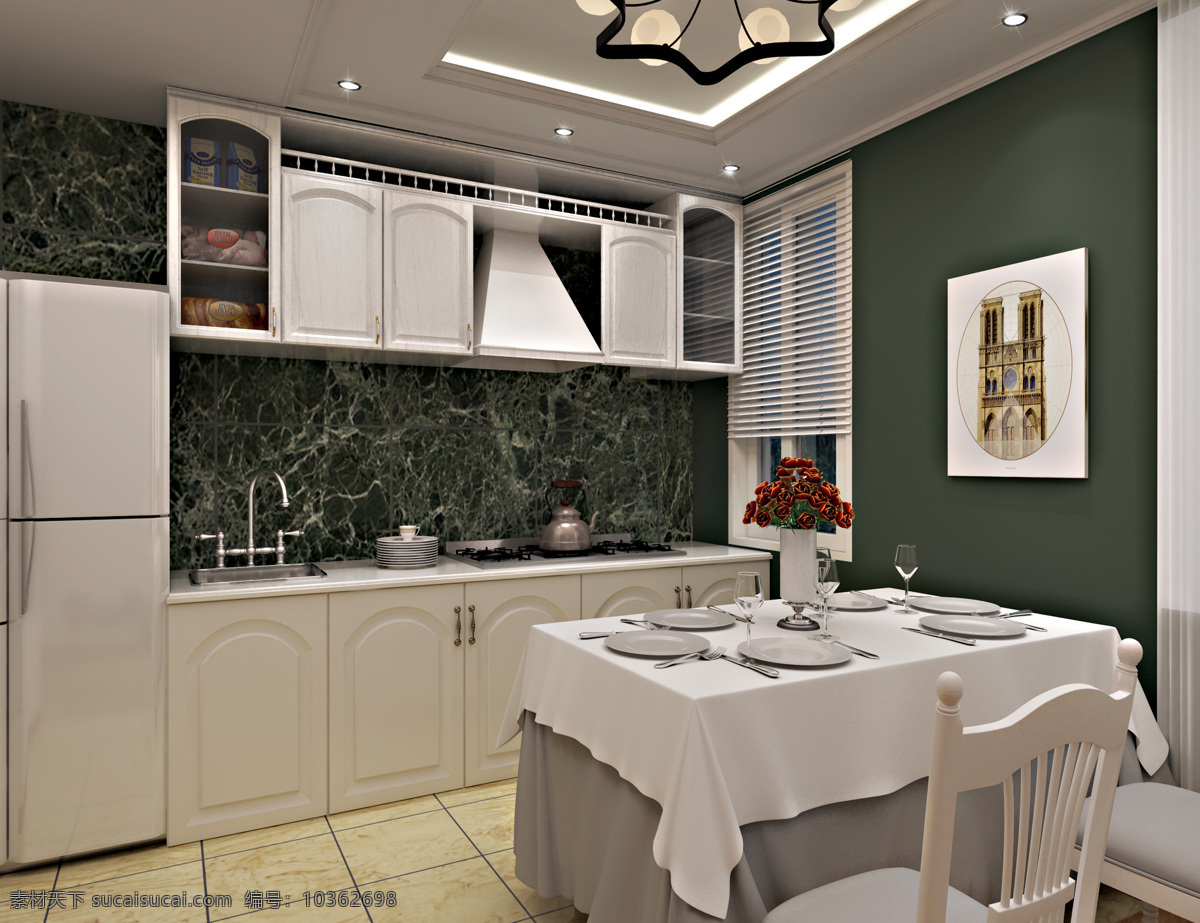 厨房效果图 厨房 3d 效果图 装修 室内 环境设计 室内设计
