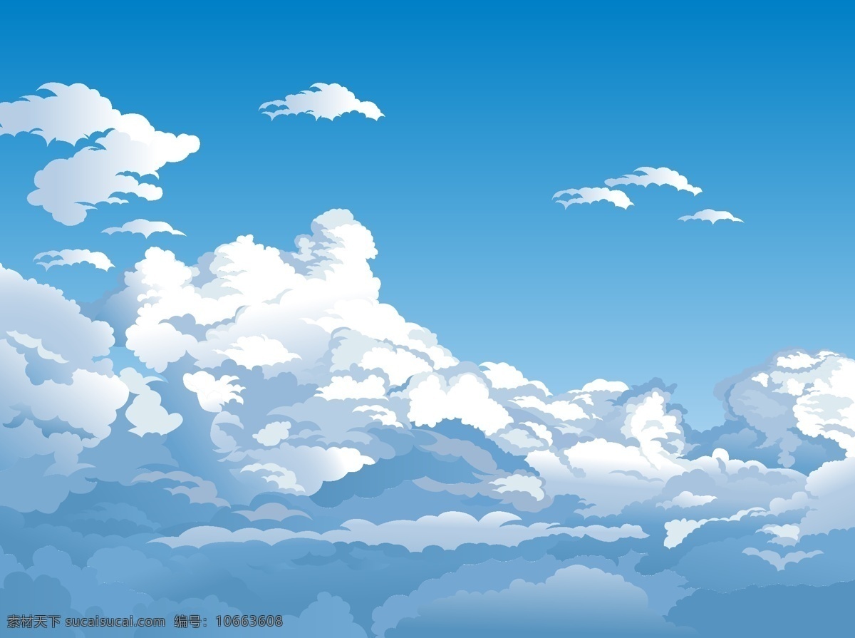 湛蓝 天空 vectorbackground 夏天的云