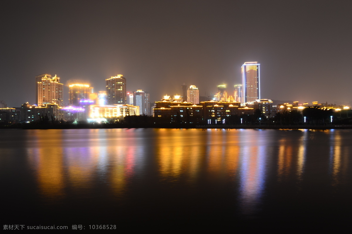 筼 筜 湖 夜景 倒影 风景 霓虹灯 田园风光 厦门 意境 筼筜湖夜景 筼筜湖 白鹭洲公园 自然景观 装饰素材 灯饰素材