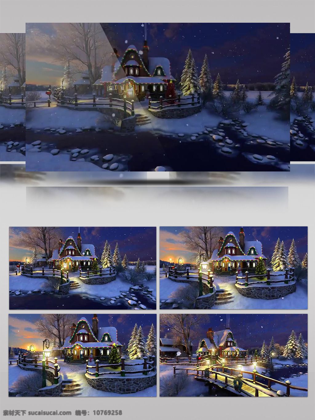 ym 圣诞 小屋 雪景 含音乐 卡通城市 卡通城镇 卡通冬天 圣诞节 童话世界 童话小镇 温馨 新年春节 主题城市