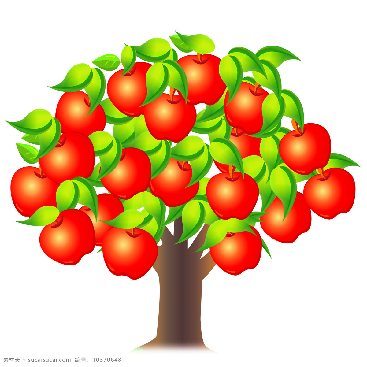 苹果树 卡通 红苹果 动漫动画