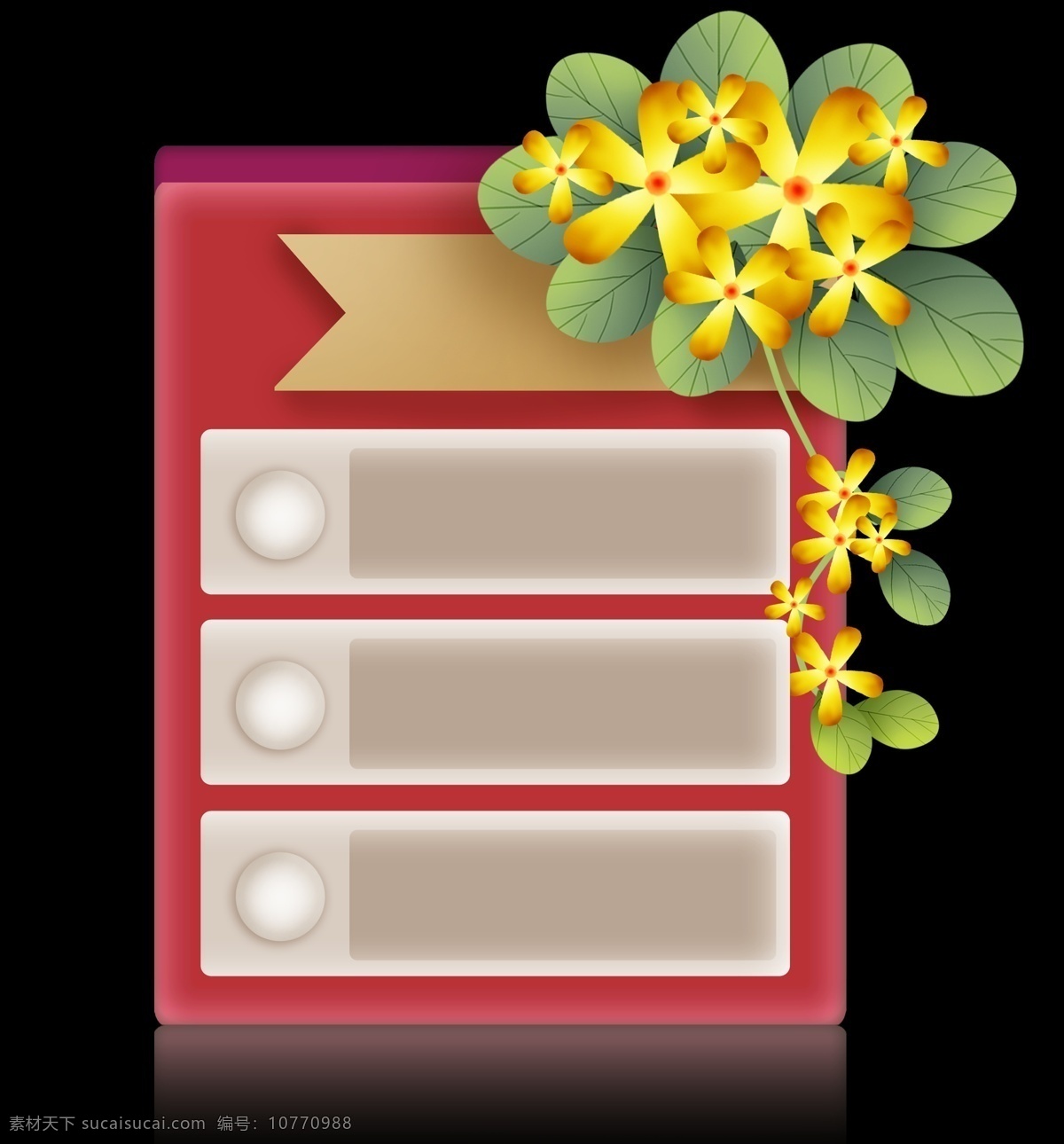 春天 花色 花朵 叶子 标题 框 立体 红色 野花 黄色花朵 花朵提示框 花卉文本框 文字