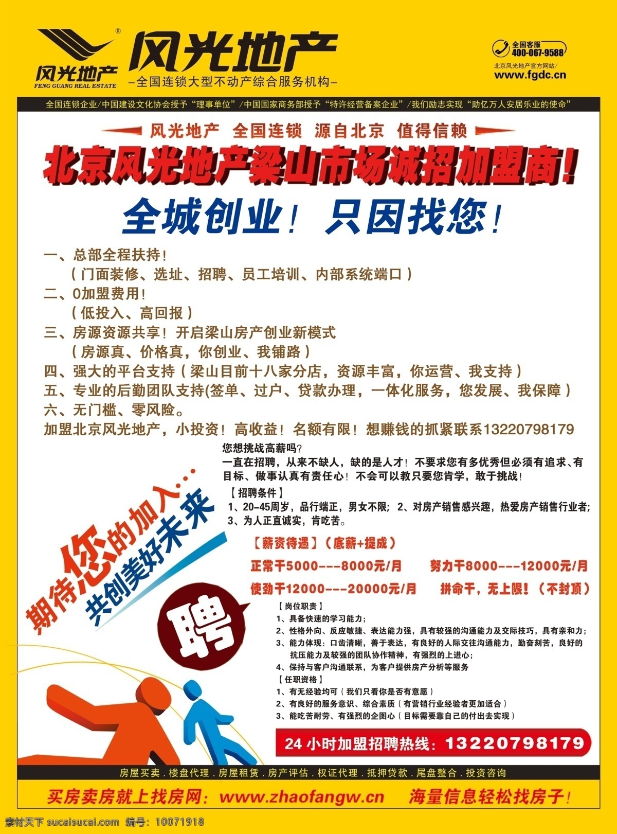 风光 地产 彩页 反面 房地产单页 风光地产 彩页反面 招聘 宣传单 寻找加盟商