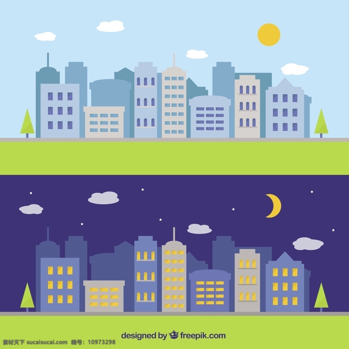 城市夜景设计 城市 建筑 公寓 夜晚 平面设计 天际线 城镇 城市天际线 白天 城市建筑