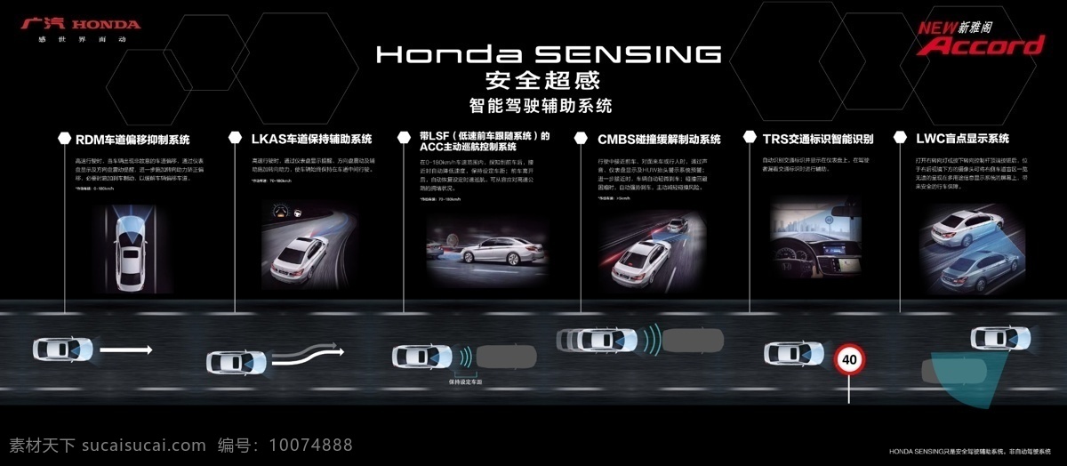 全新 雅阁 背景 板 honda sensing accord 城市建筑 建筑剪影 功能介绍 展示 展板 图示