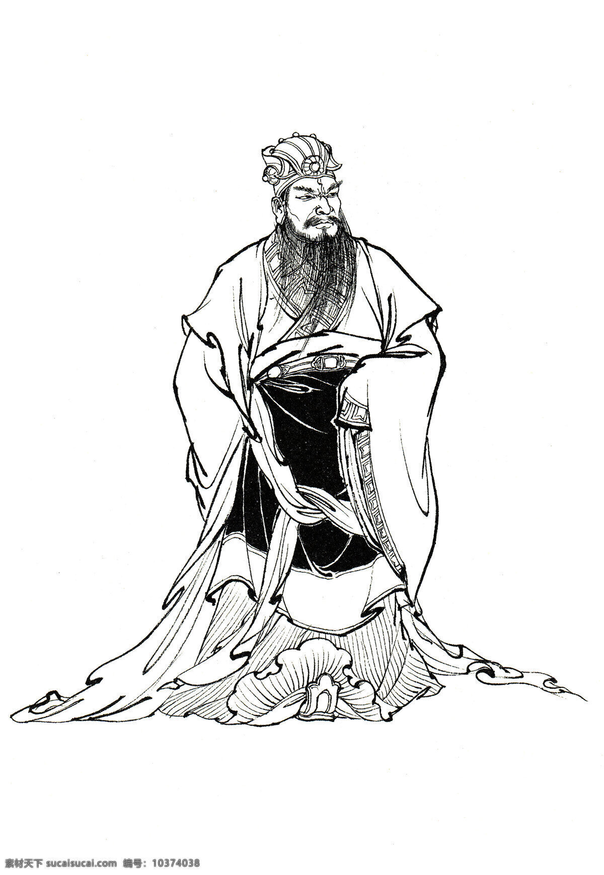 西游记 人物 白描 十殿阎王 阎罗王 神话人物 李 云中 文化艺术 绘画书法