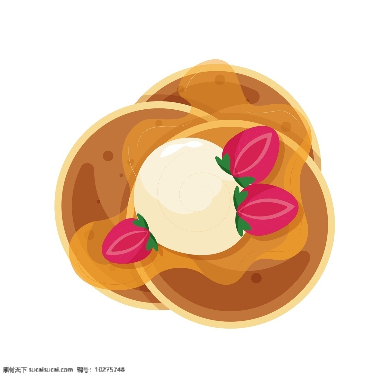 美味 小吃 甜甜 圈 插画 甜甜圈食品 卡通插画 小吃插画 美味食物 美味食品 美食插画 红色的水果