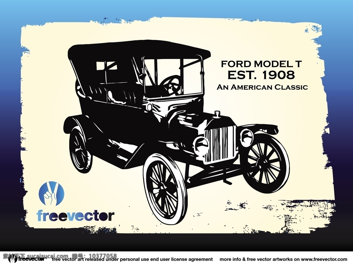 老式 福特 汽车 单位 古董 经典的 酷 门 小型车 矢量图 其他矢量图