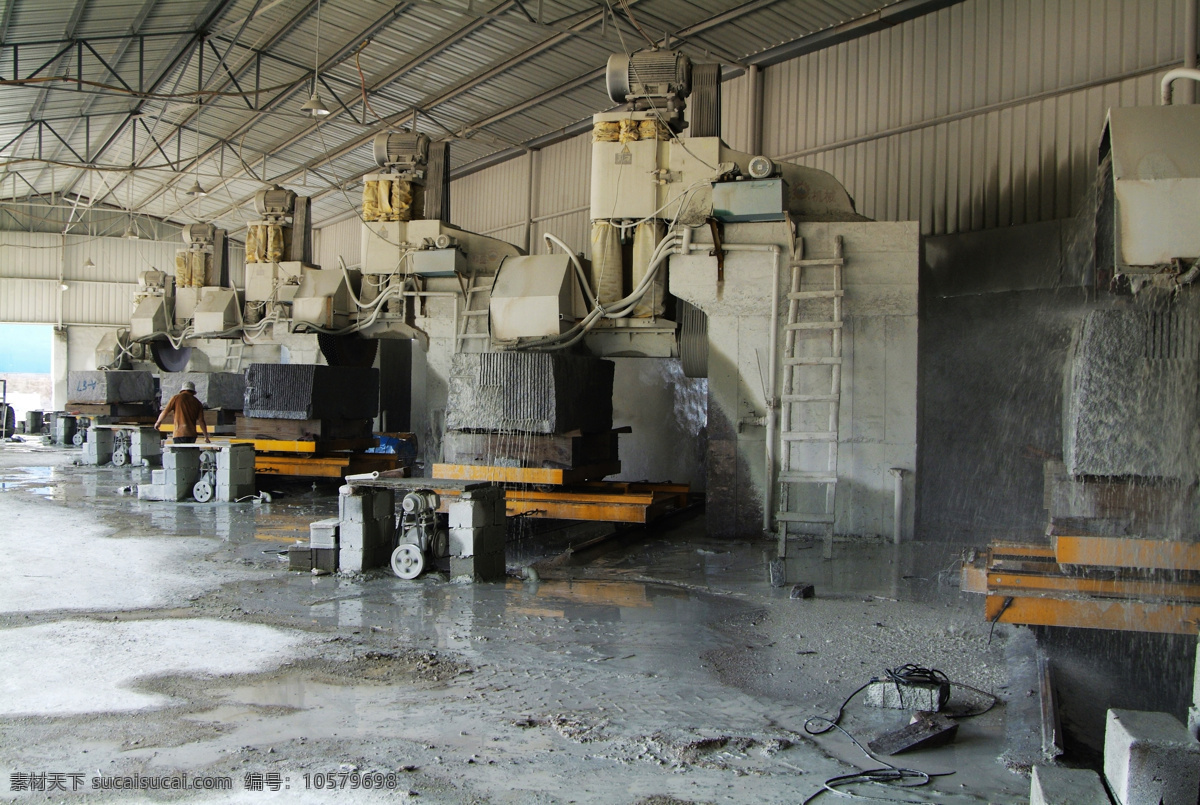 石材加工 打磨 车间 石材打磨 机械 石材加工车间 工业生产 现代科技