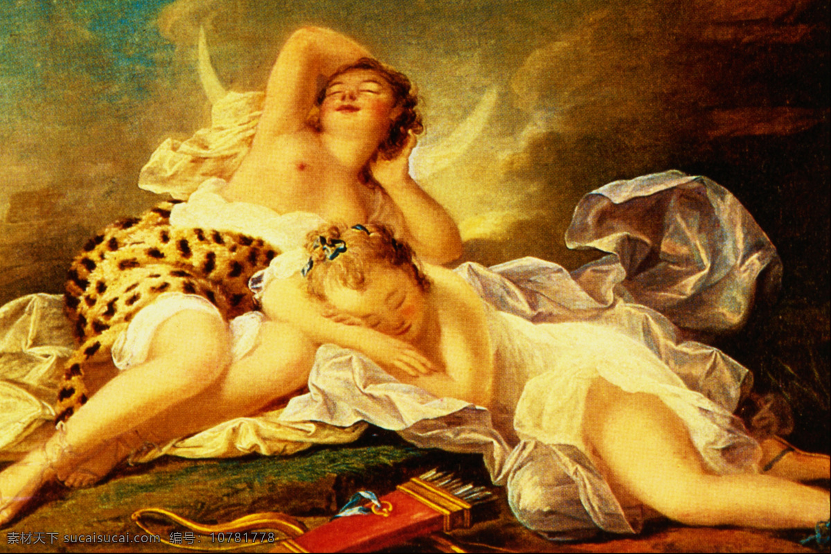 世界名画 妇女 女人 休息 睡觉 弓箭 油画 绘画 艺术 绘画书法 文化艺术