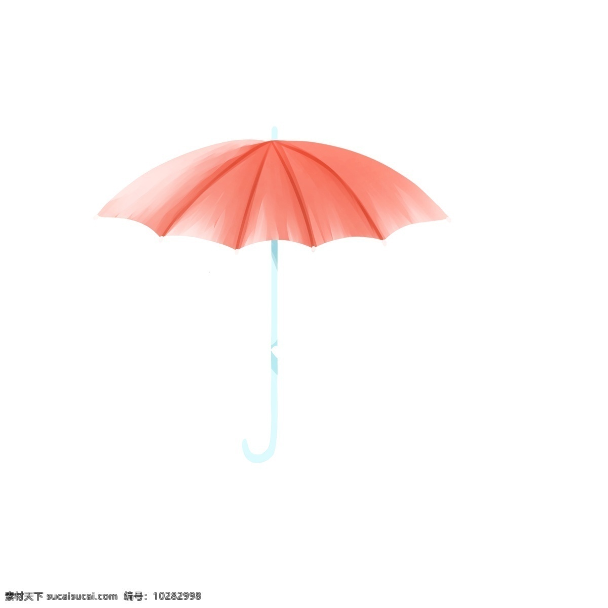 手绘 小 清新 一把 粉色 伞 红色 雨伞 小伞 雨具 插画