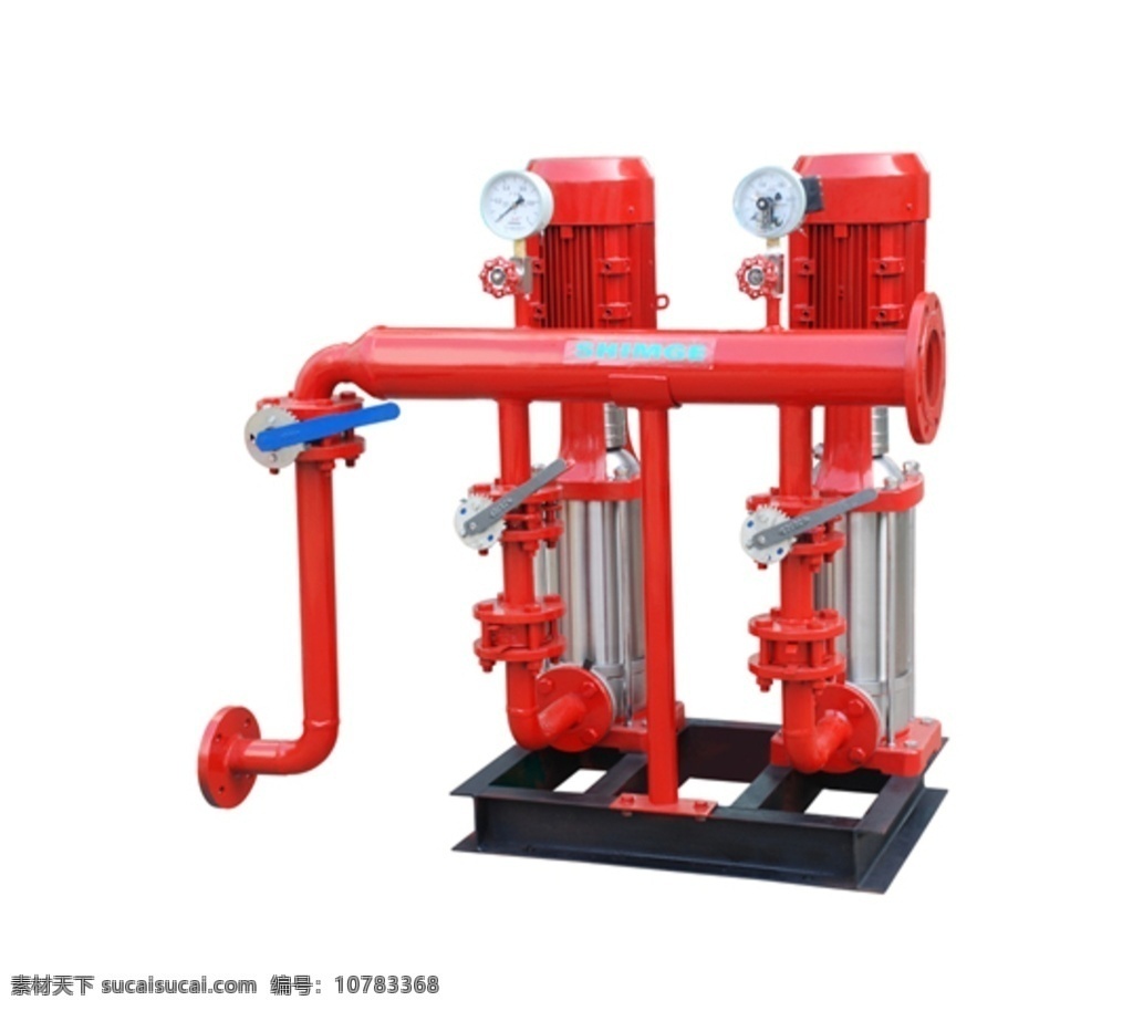 消防 稳压 泵 组 水处理 泵业 红色 灭火 装置 新界 工业生产 现代科技 摄影图