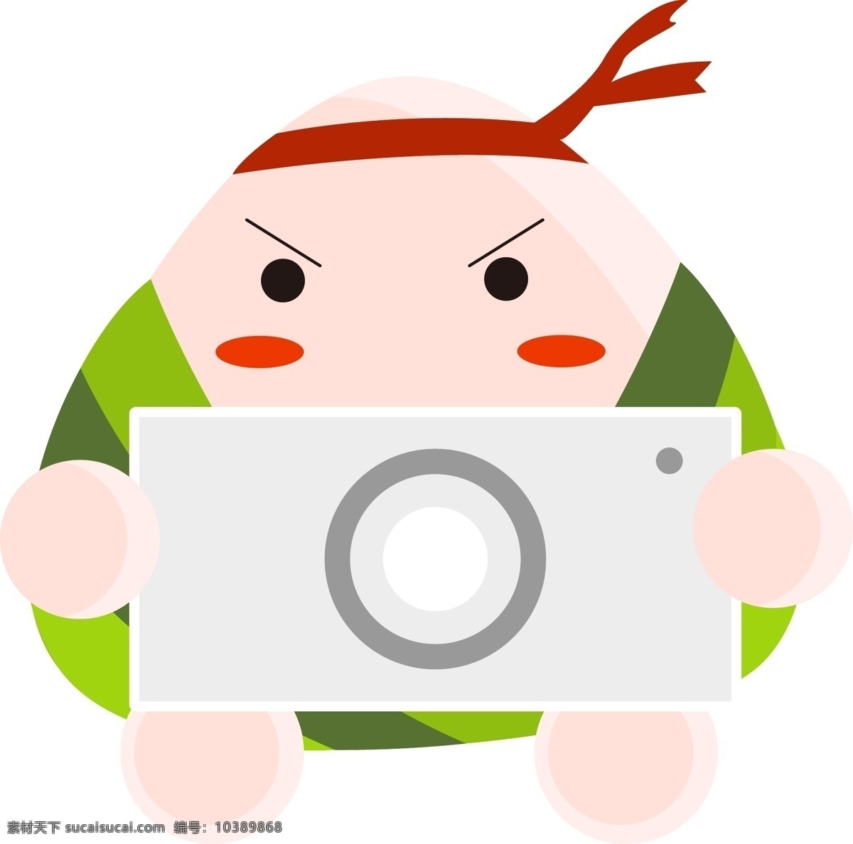 端午节 卡通 粽子 主题 相机 图标 拟人 可爱 照相 618 手绘 表情 绿色 icon