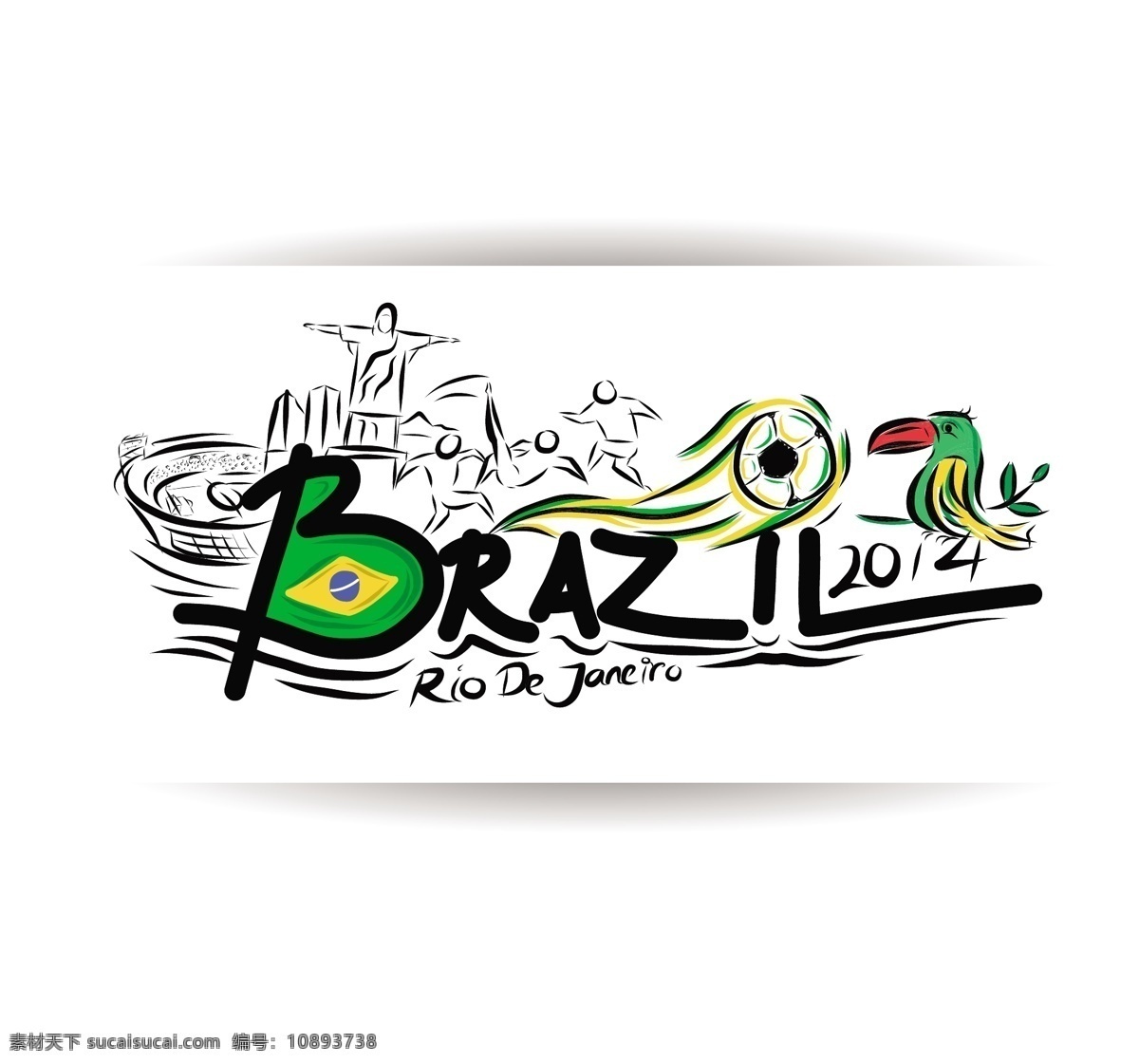 巴西 世界杯 标志 模板下载 卡通鹦鹉 基督像 卡通鸟 巴西国旗 足球 足球比赛 球赛 体育运动 生活百科 矢量素材 白色