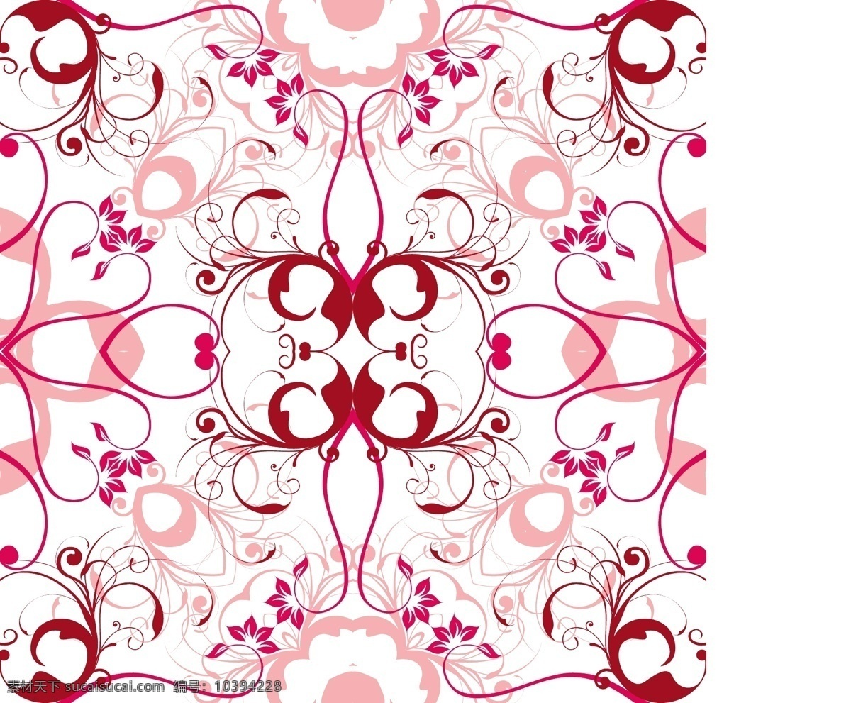 粉红 矢量 花卉 背景 无缝 图案 重复 粉红色花图案 粉红色 蓬勃 发展 格局 螺旋图案 漩涡状 漩涡