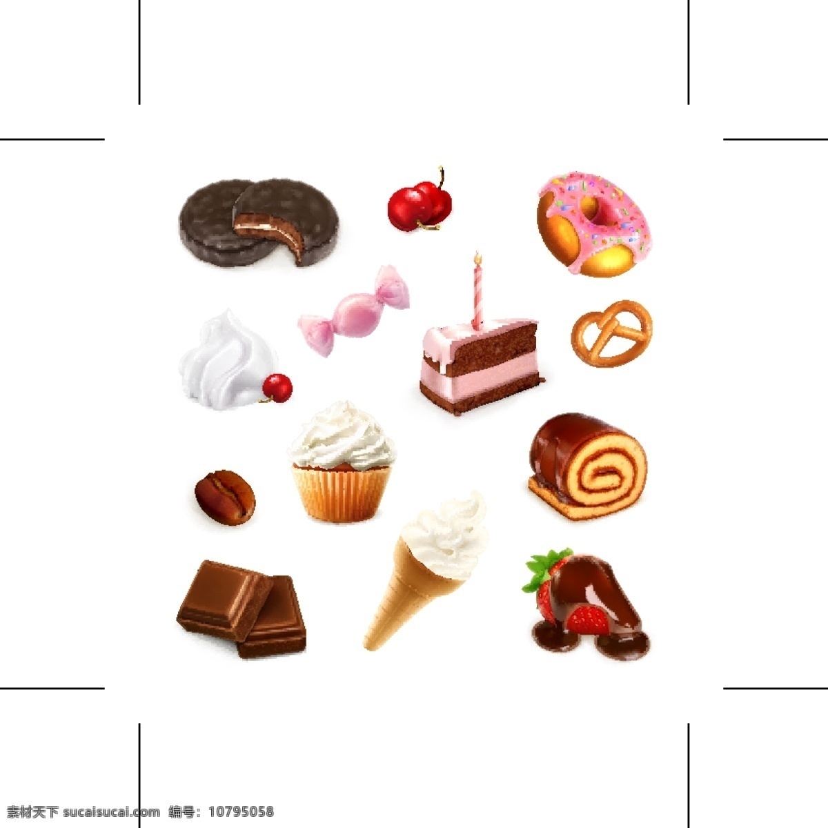 精美甜品 精美甜品设计 生日蛋糕 巧克力 按钮图标 冰淇淋 冷饮美食 图标 标识