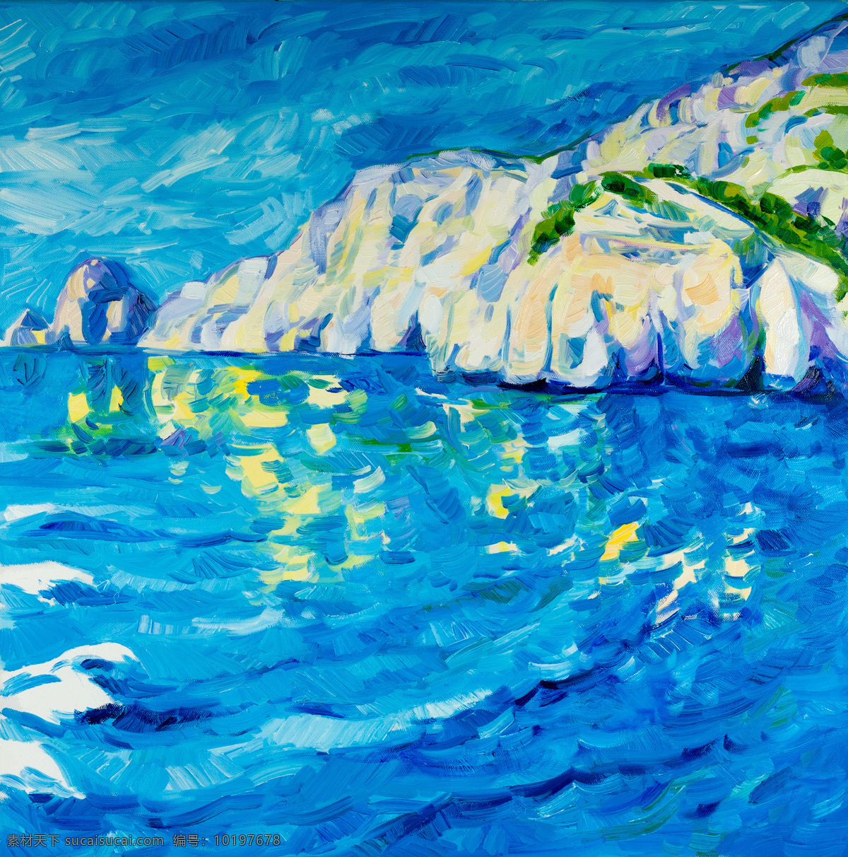 海洋风景油画 风景油画 油画艺术 装饰画 山水画 其他艺术 文化艺术 蓝色