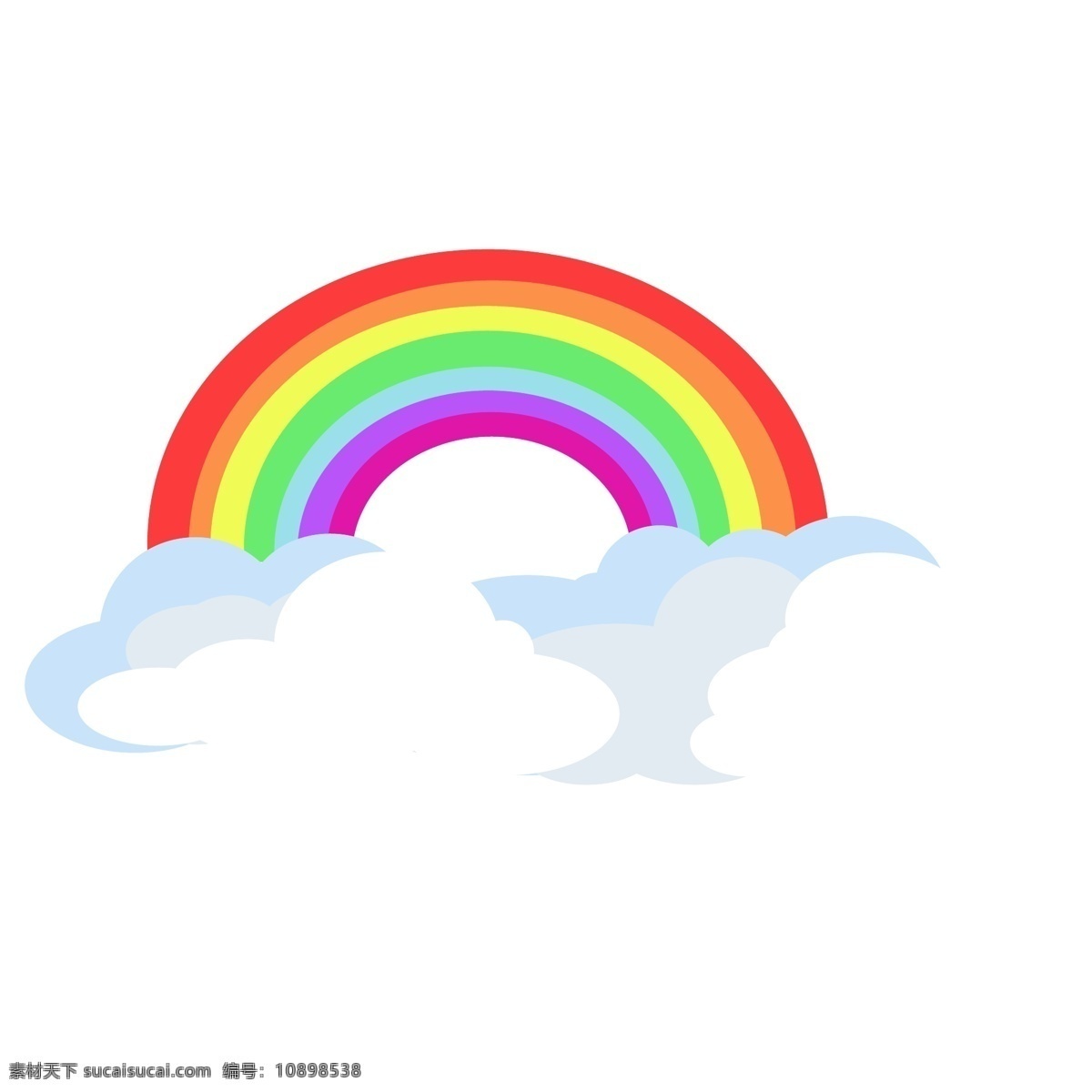 儿童节 卡通 彩虹 云朵 元素