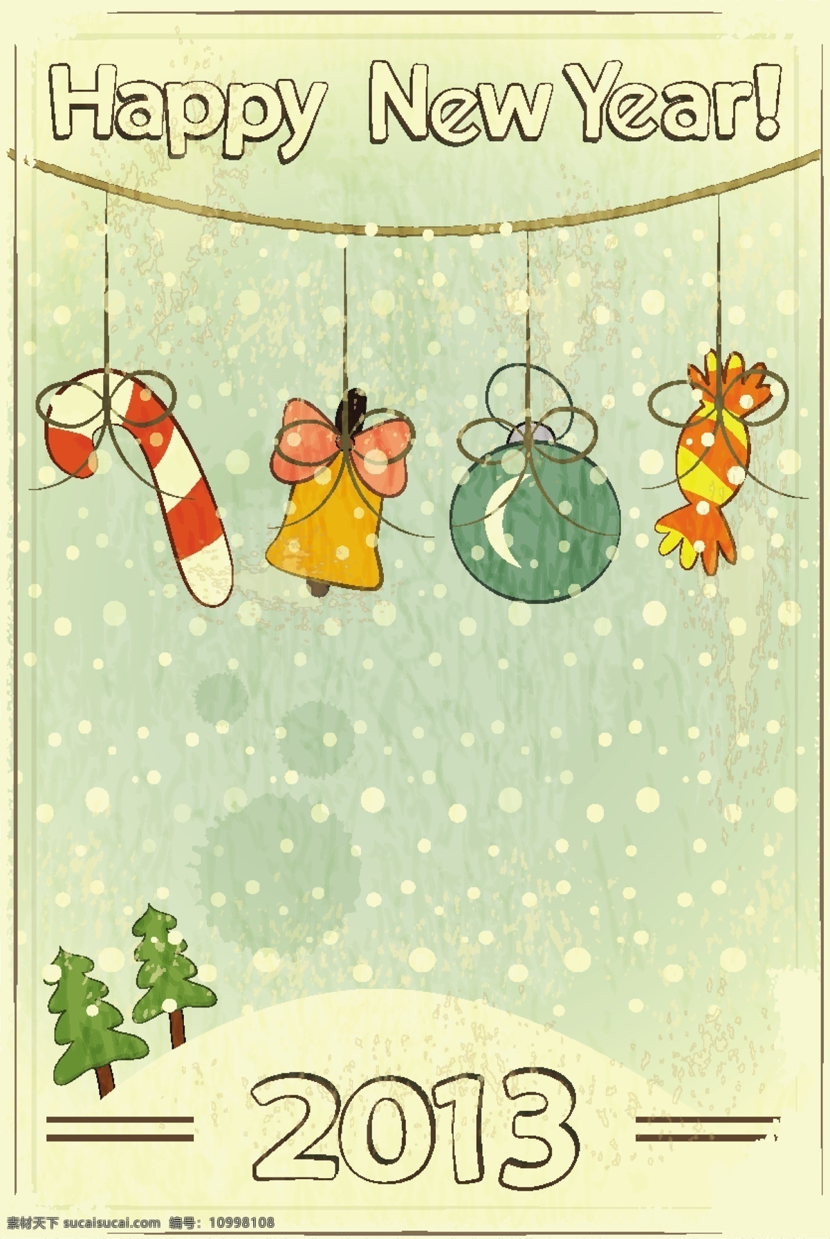 彩球 节日素材 圣诞节 糖果 下雪 手 繪 卡通 新年卡 矢量 模板下载 拐杖糖 鈴鐺 新年快樂 聖誕快樂 矢量图 其他矢量图