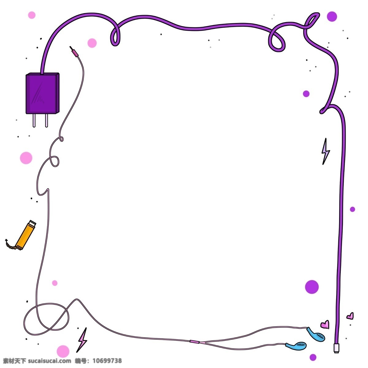 装饰 边框 插画 卡通插画 装饰插画 pp t ppt装饰 创意的装饰 紫色的边框 插座的边框