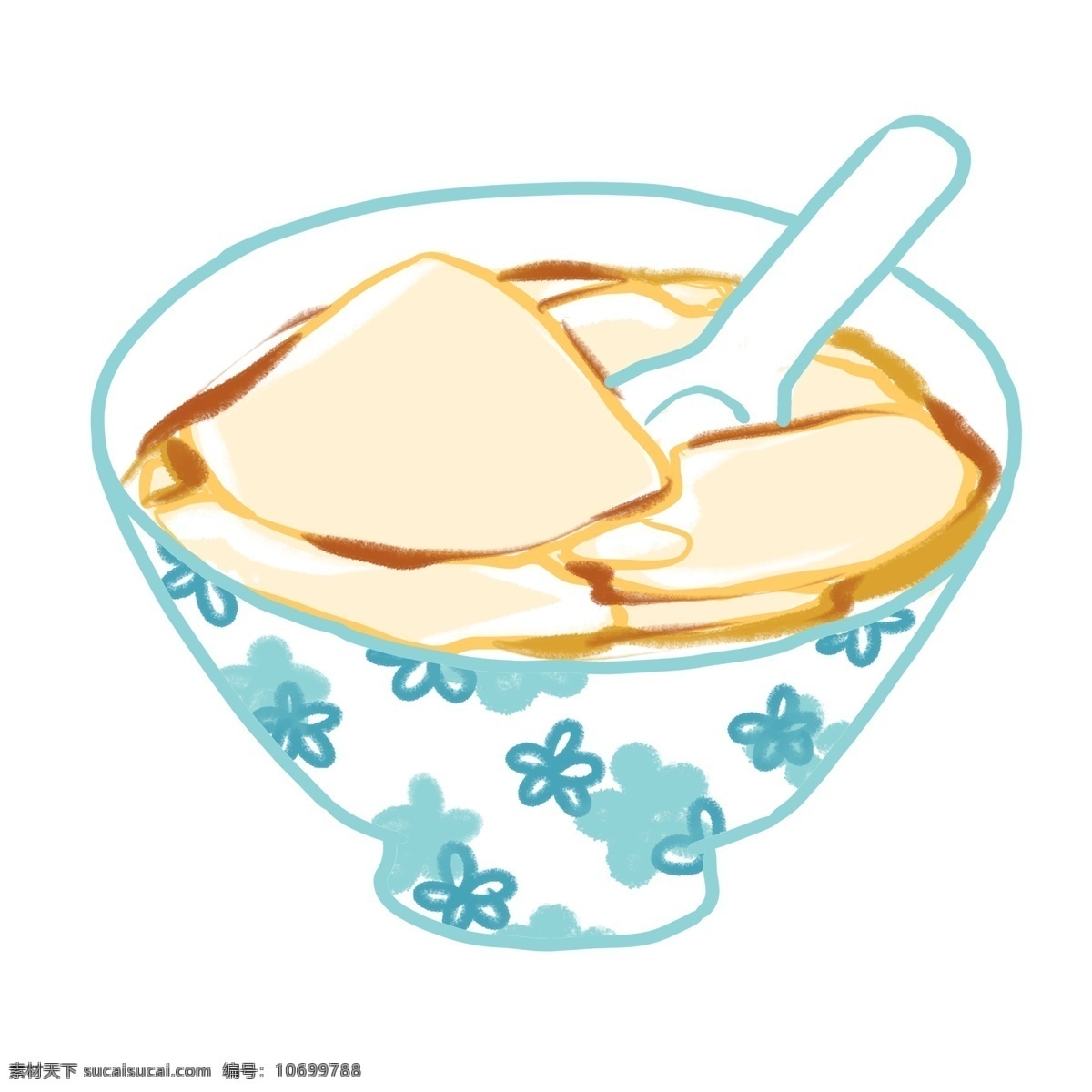 精美 白色 豆腐脑 食物 小吃插画 卡通食物插画 美味豆腐脑 创意食物插画 零食 零食插画