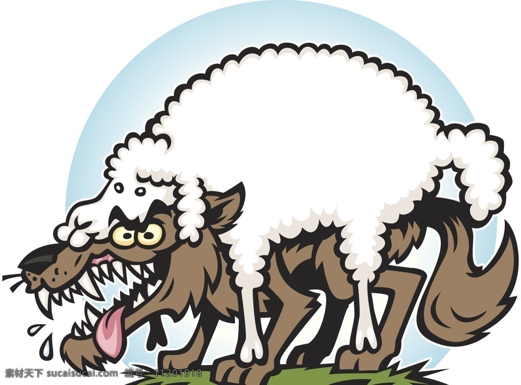 披着羊皮的狼 卡通羊 羊年 生肖 卡通 漫画 过年 春节 动漫 羊皮 狼 动漫动画