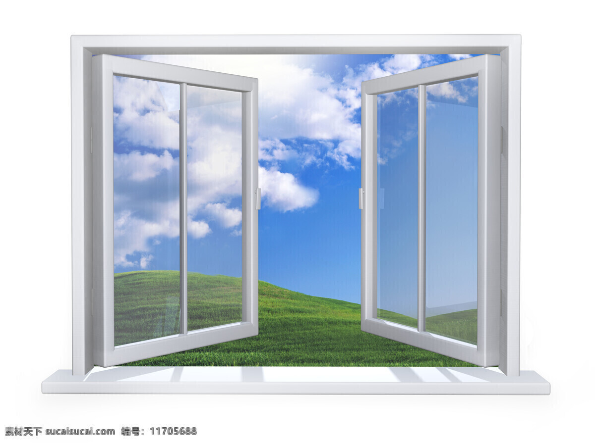 窗外 蓝天 门窗 窗子 明朗 装潢 窗 玻璃窗 敞开的窗子 塑钢窗 窗前 其他类别 环境家居