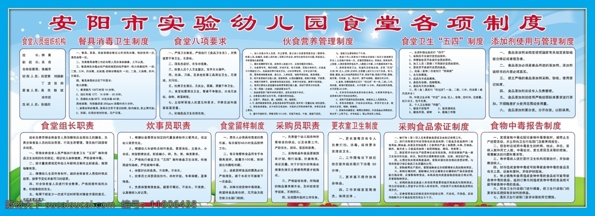 食堂制度 幼儿园制度 食堂各项制度 幼儿园 食堂 制度 幼儿园食堂 餐具消毒 食堂八项要求 伙食 营养 管理制度 卫生 五 四 添加剂 使用 食堂组长职责 炊事员职责 食堂留样制度 采购员职责 更衣室 采购 食品 索 证 食物中毒 报告 展板模板 广告设计模板 源文件