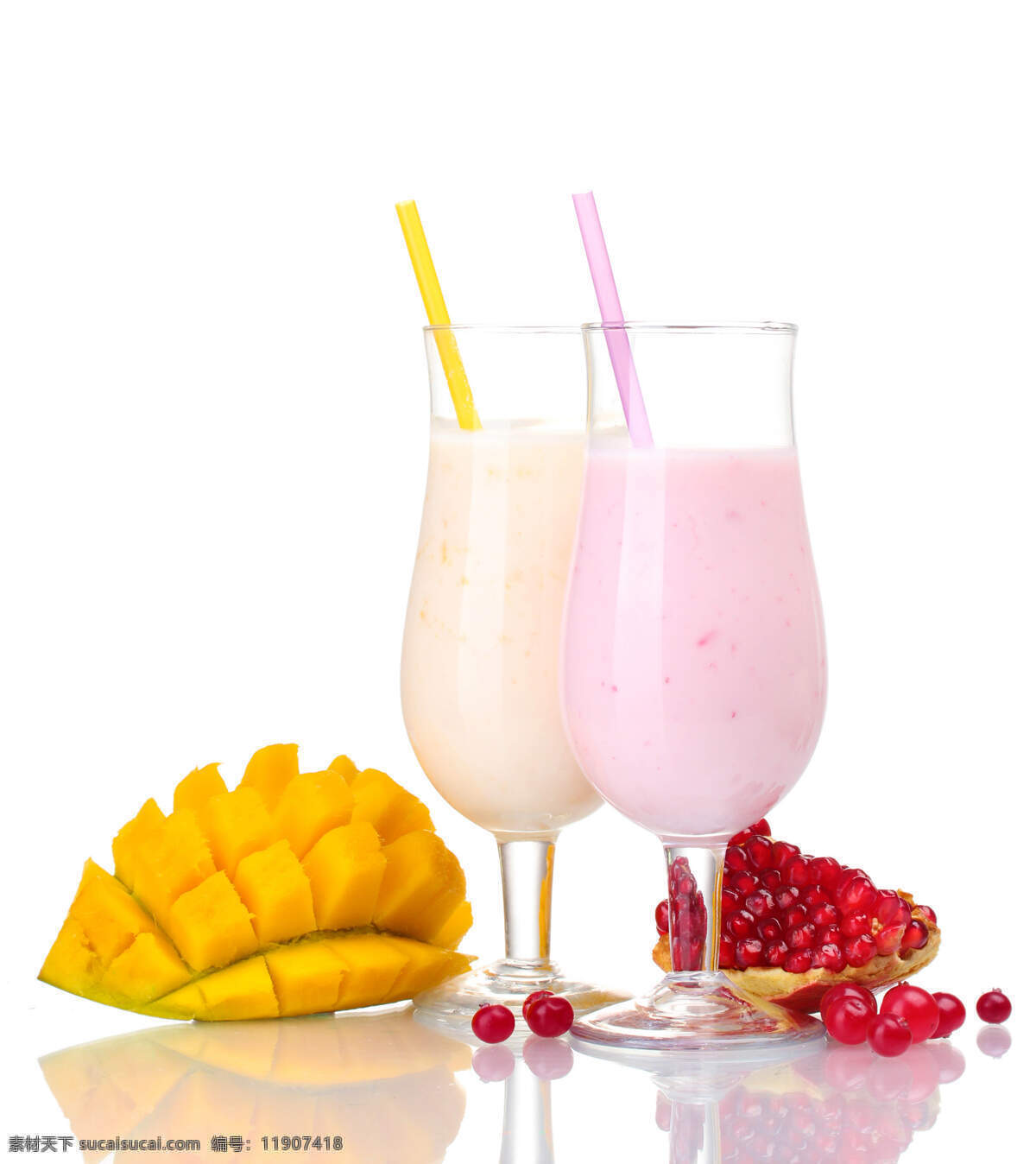 水果与果汁 果汁 水果 饮料 饮品 石榴 芒果 酒水饮料 美味 餐饮美食 白色