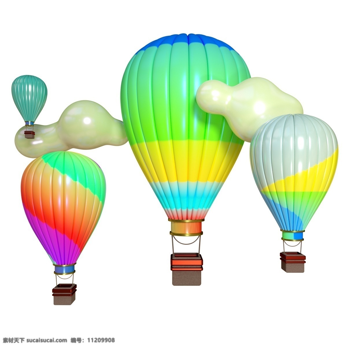 五 四 青年 彩色 热气球 三维 电商 圆形 五四