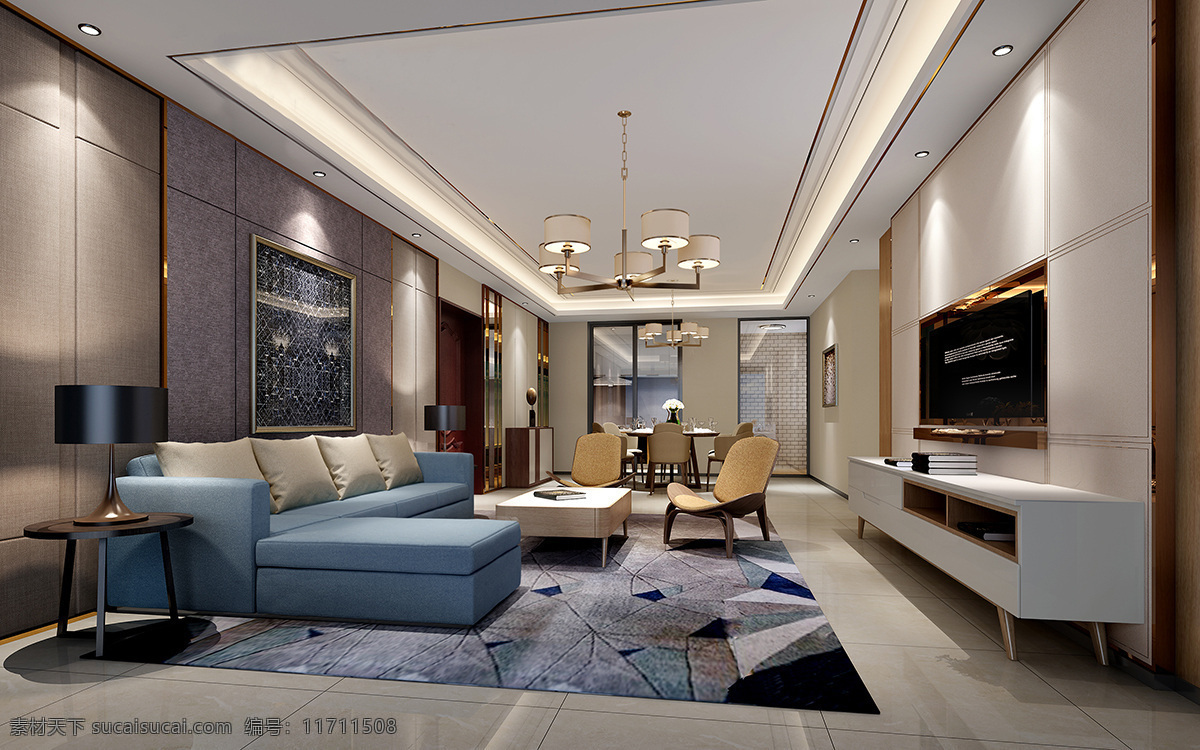 现代 简 欧 风格 客厅 沙发 吊灯 效果图 轻奢 简欧风格 客厅装修 客厅沙发