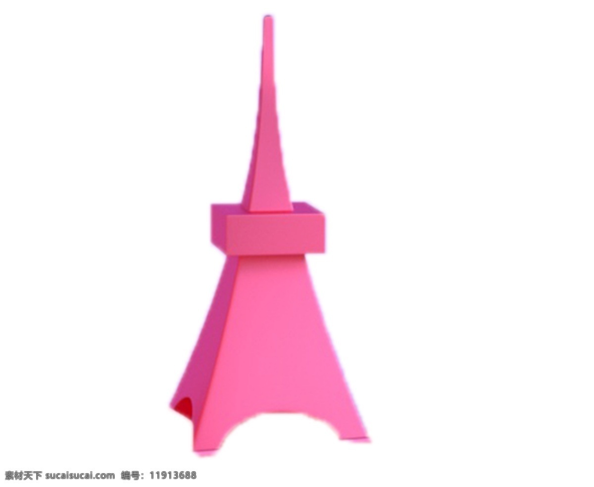 粉色的尖塔 粉红色 卡通 建筑