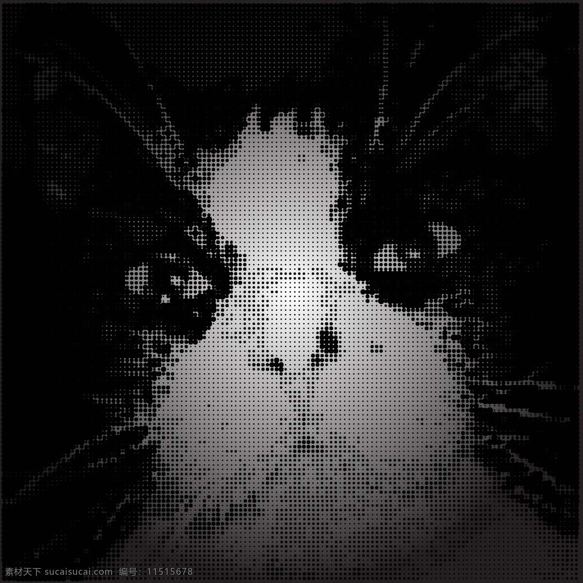 猫咪 剪影 像素 画 矢量图 其他矢量图