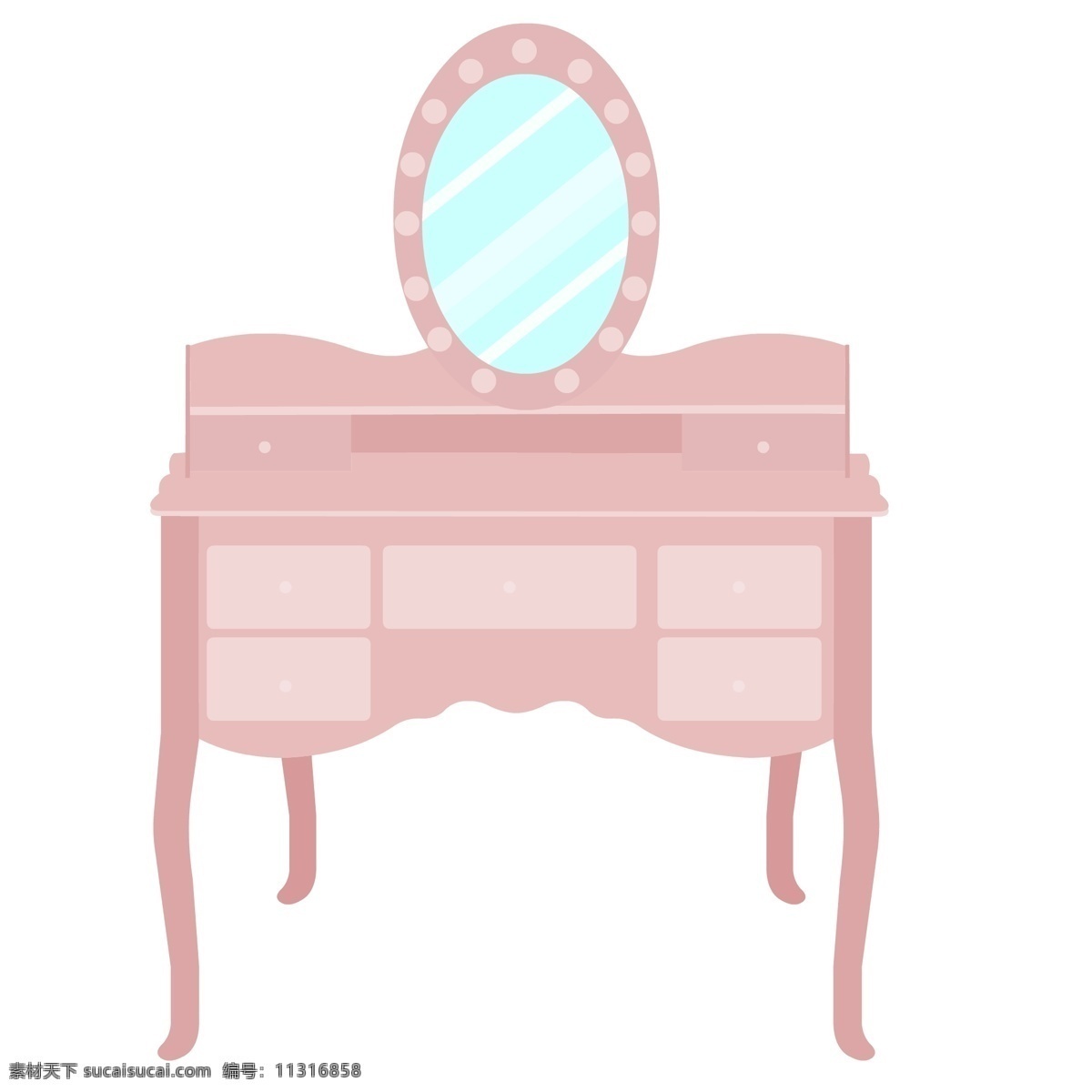 粉色 浴室 梳妆台 粉色的家具 家具插画 浴室梳妆台 镜子 卡通家具插画 粉色梳妆台 家具