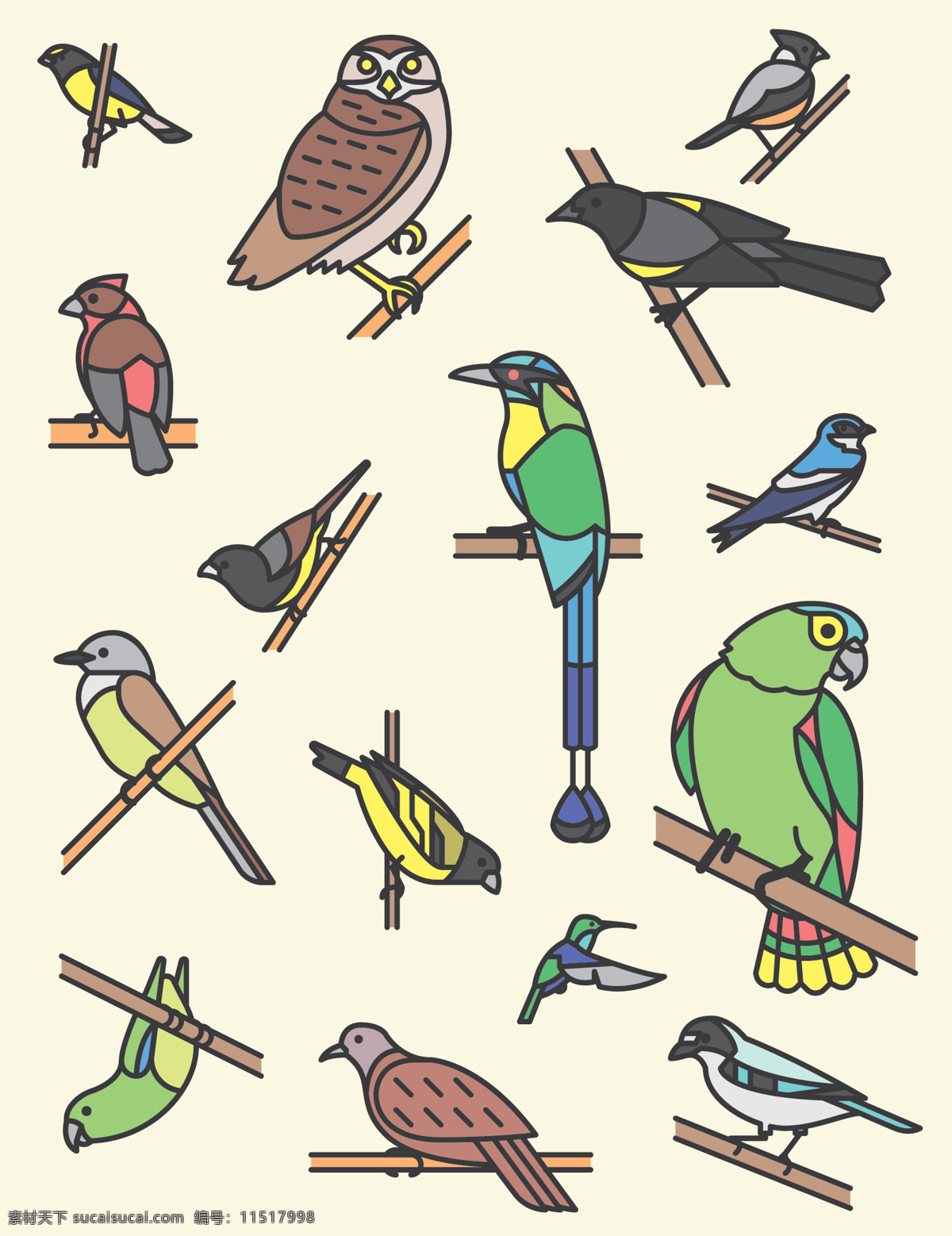 矢量图标 图标 卡通图标 ui图标 鸟类 卡通鸟类 鸟