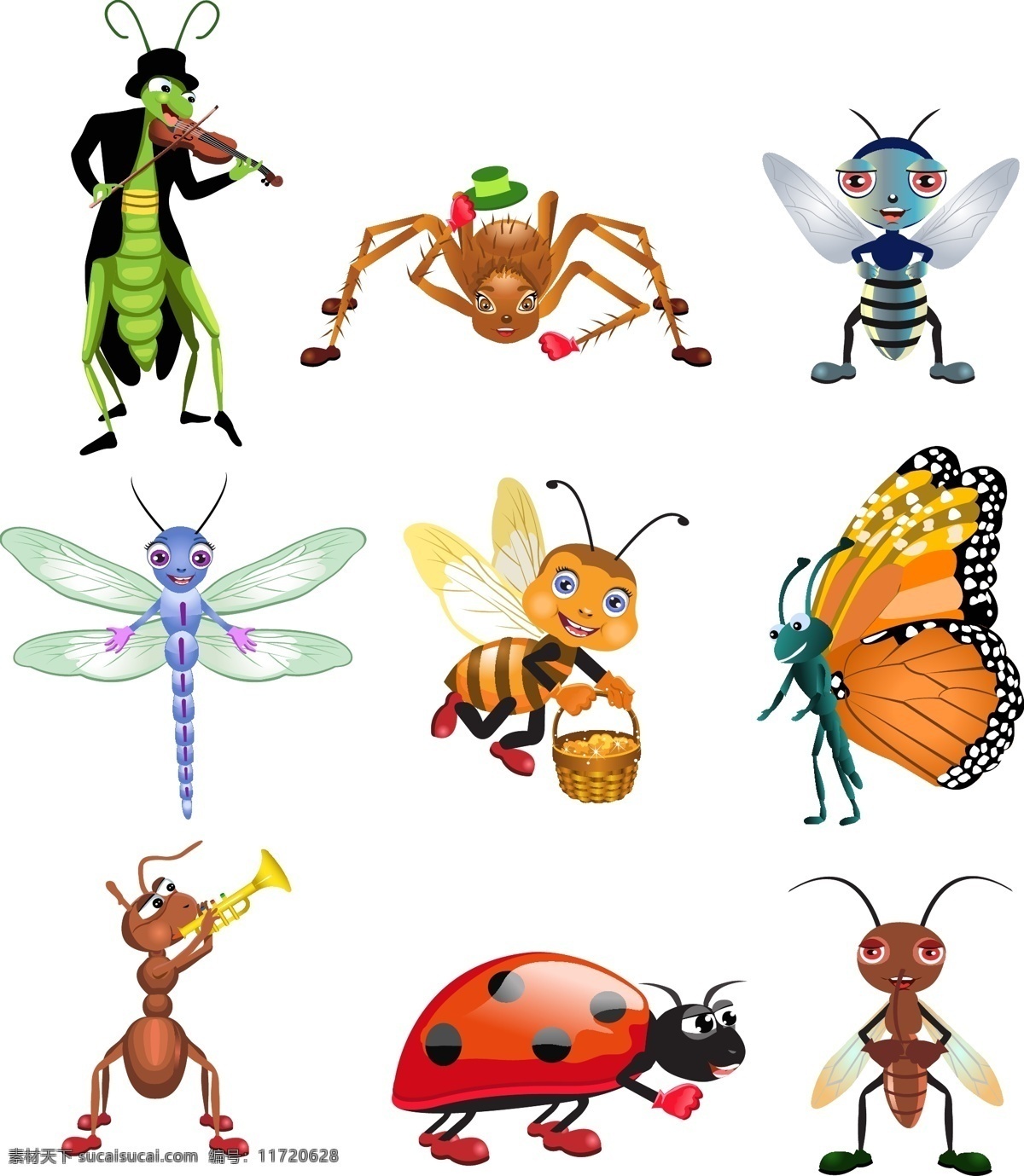卡通 可爱的 可爱的卡通 昆虫 昆虫很可爱的 媒介 可爱 的卡 通 动物 昆虫卡通可爱 免费 矢量 矢量图 其他矢量图