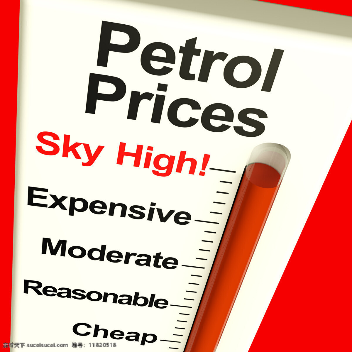 汽油 价格 飙升 燃料 费用 高昂 监视器 显示 白色
