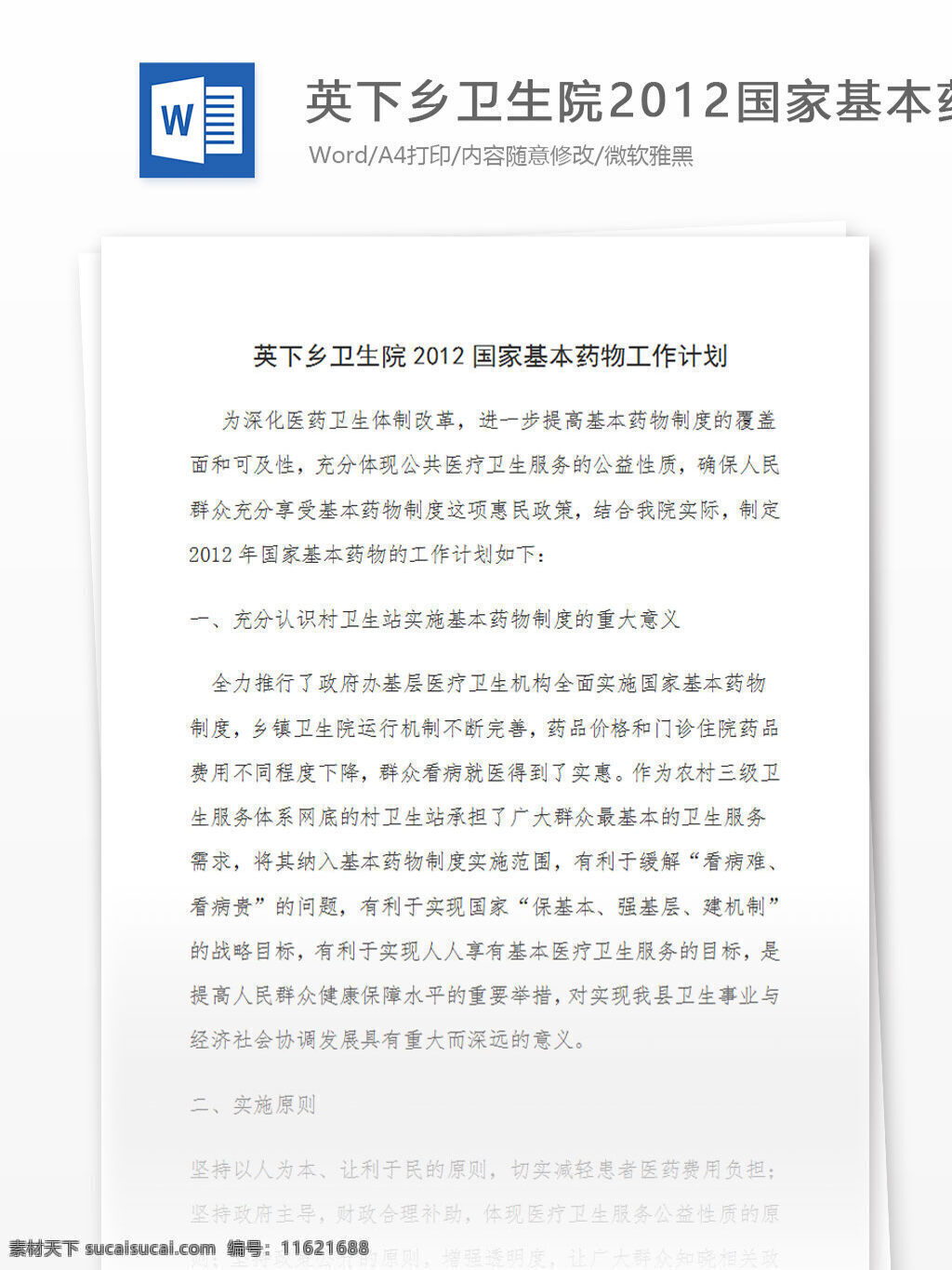 基本 药物 工作计划 word 汇报 实用 文档 文档模板 心得体会 总结 药物计划