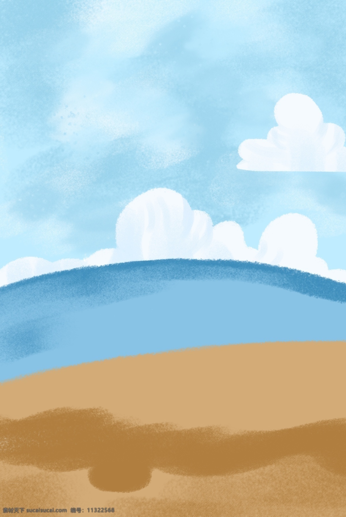 蓝色 创意 沙滩 背景 风景 景色 云朵 漂浮 装饰