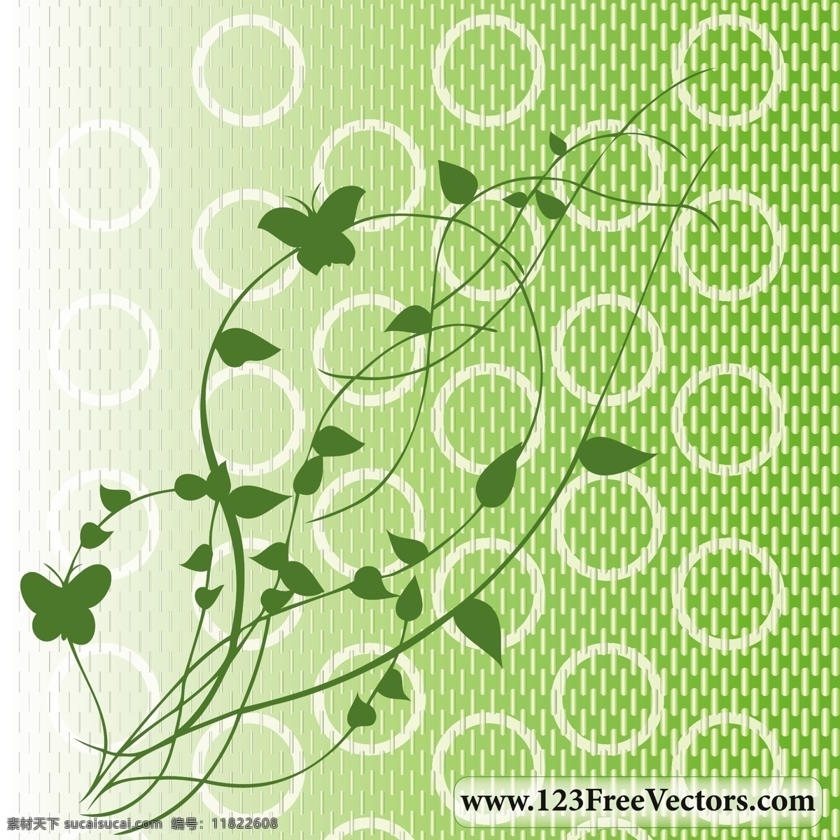 绿色 自然 背景 矢量 图案 画面 海报 图 蝶泳 圈 植物 叶自然 剪影