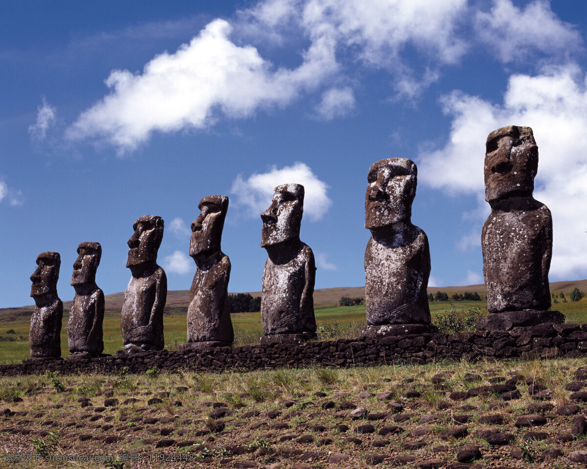 复活岛石像 复活岛 石像 智利的复活岛 旅游摄影 国外旅游 摄影图库