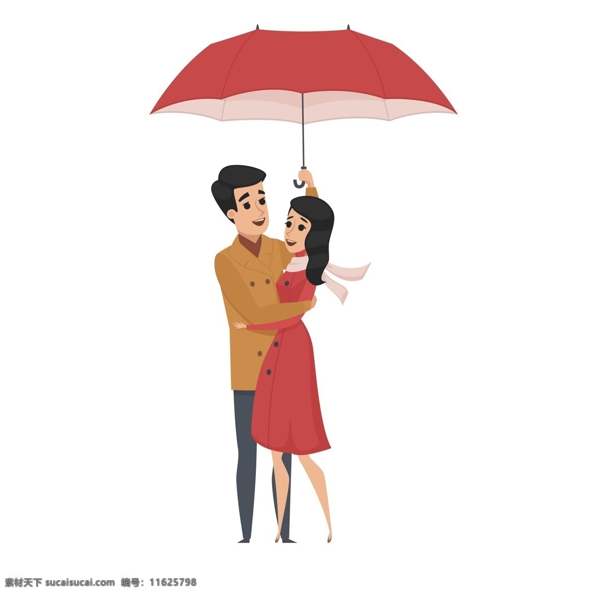 撑伞在雨中约会的情侣设计图__生活人物_人物图库_设计图库_昵图网nipic.com
