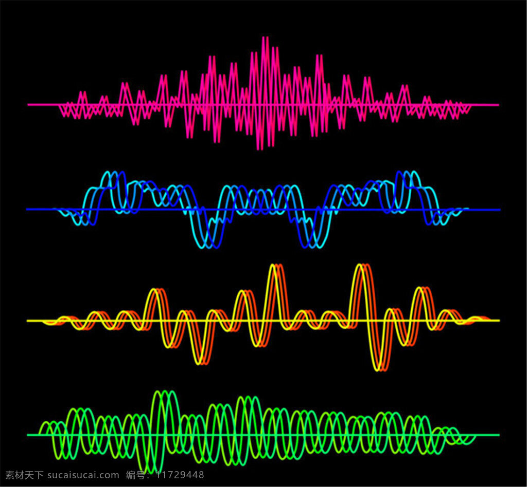 声波 均衡器 波纹 抽象 花纹 条纹 线条 矢量图 eps格式