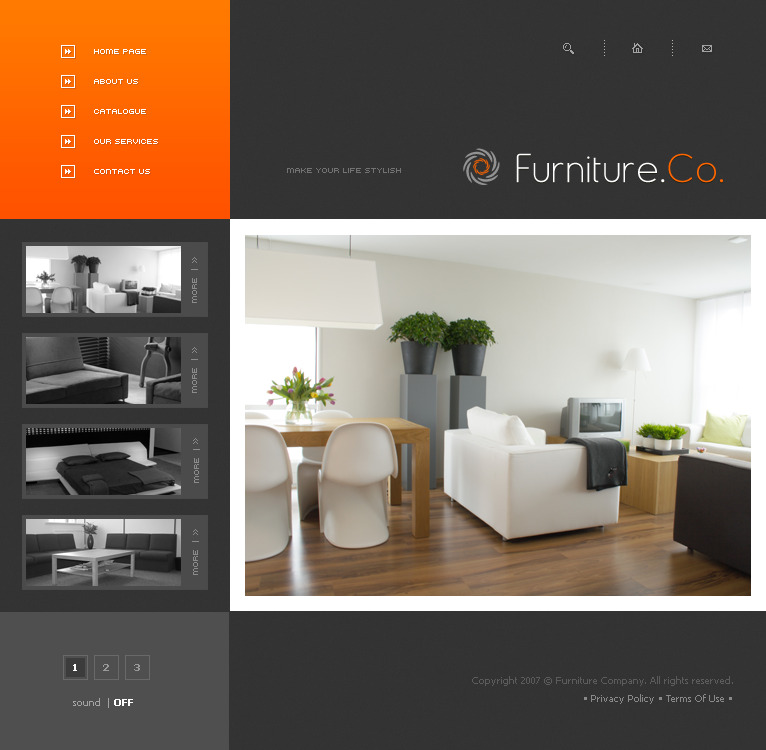 室内设计 公司 网站 模板 灰色色调 二栏分布 网页素材 网页模板