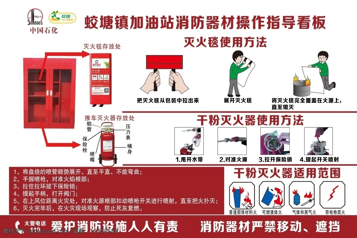 中国石化 加油站 消防器材 指导 看板 指导看板 便利店